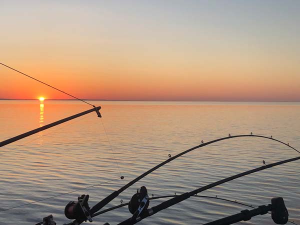 Two fishing rods in Lake Superior